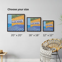 3 canvas print size options of Club Nautico by Artglober in a living room.