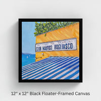 Vibrant Black Floater-Framed Canvas print of Club Nautico by Artglober