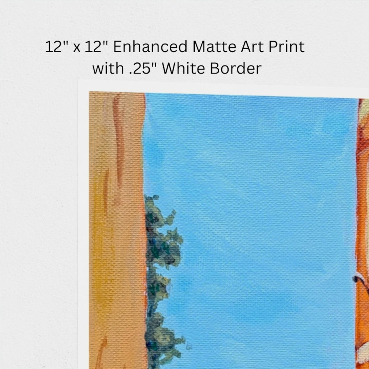 Corner view of glicee art paper print "Orange Creamsicle House" by Artglober