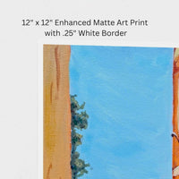 Corner view of glicee art paper print "Orange Creamsicle House" by Artglober